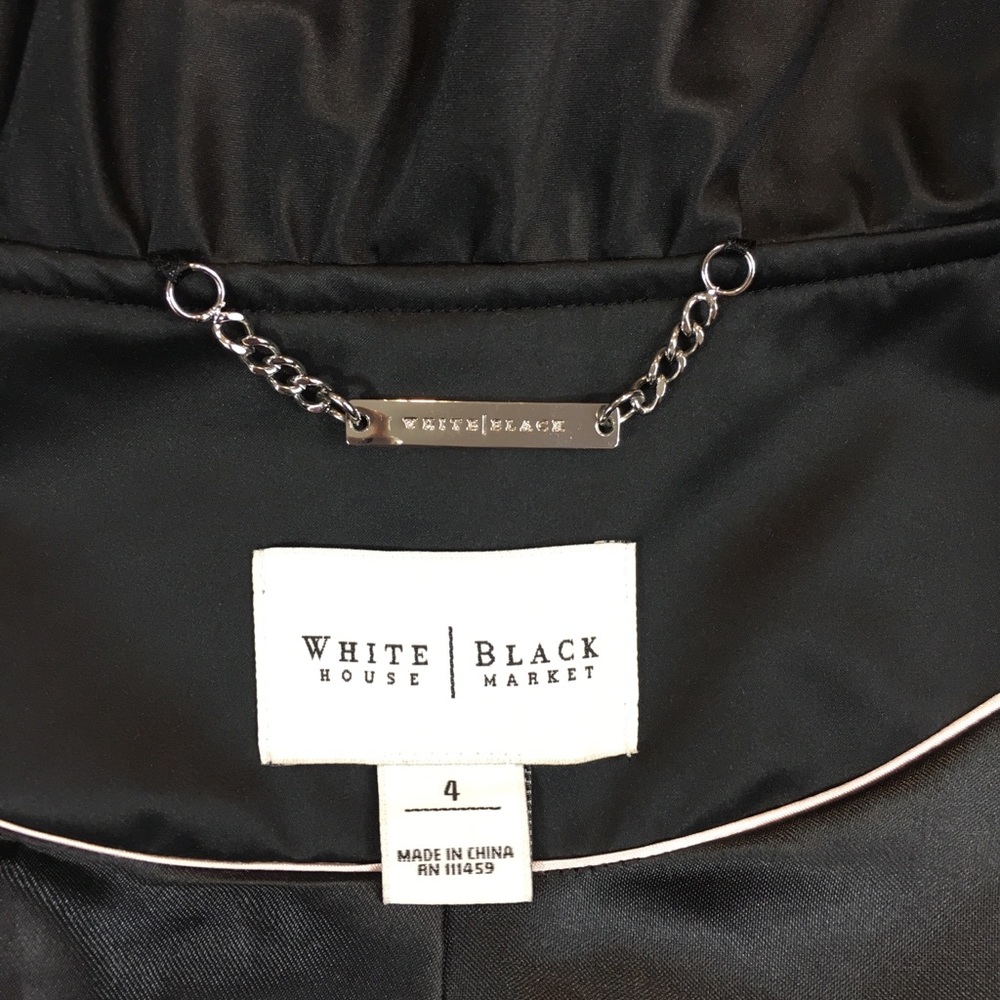 Beautiful WHBM Black Ruffle Button Jacket Size 4 - Picture 7 of 8